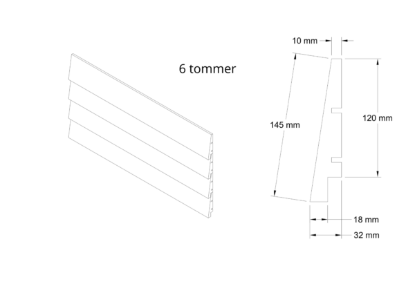 Klinkbeklædning i lærk - 6 tommer