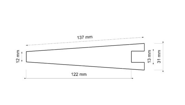 Profiltegning af dobbeltklink med mål